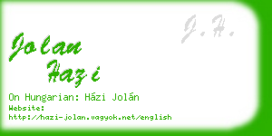 jolan hazi business card